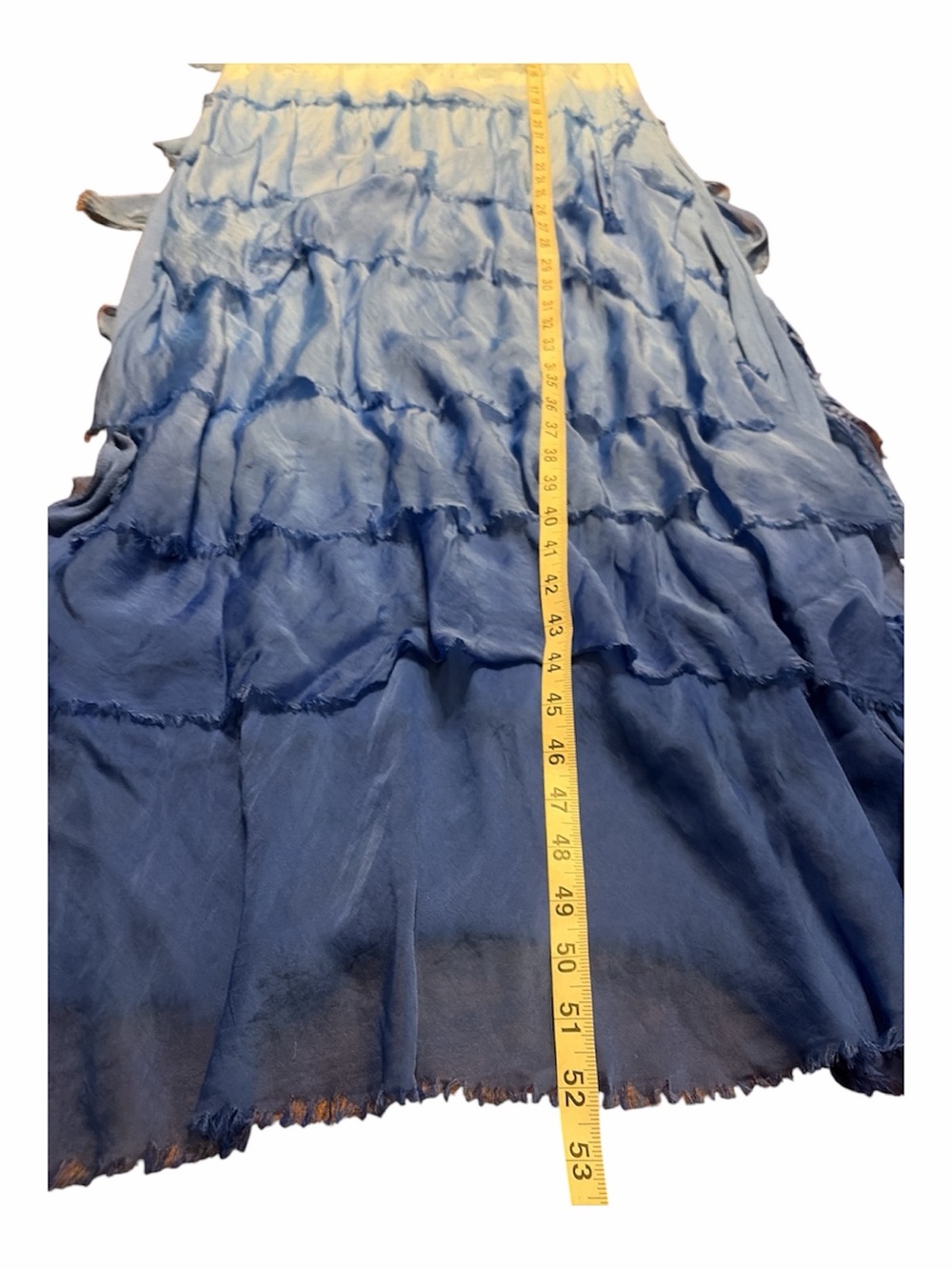 Made in Italy Silk Blend Ombre Maxi Dress & Duster Set Lagenlook Blue Lt Blue L - Picture 10 of 10